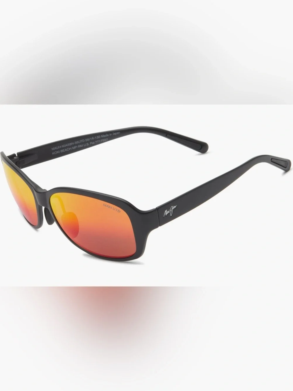 NIB Maui Jim polarized black Sunglasses with Hawaii lava Red Mirror Lenses